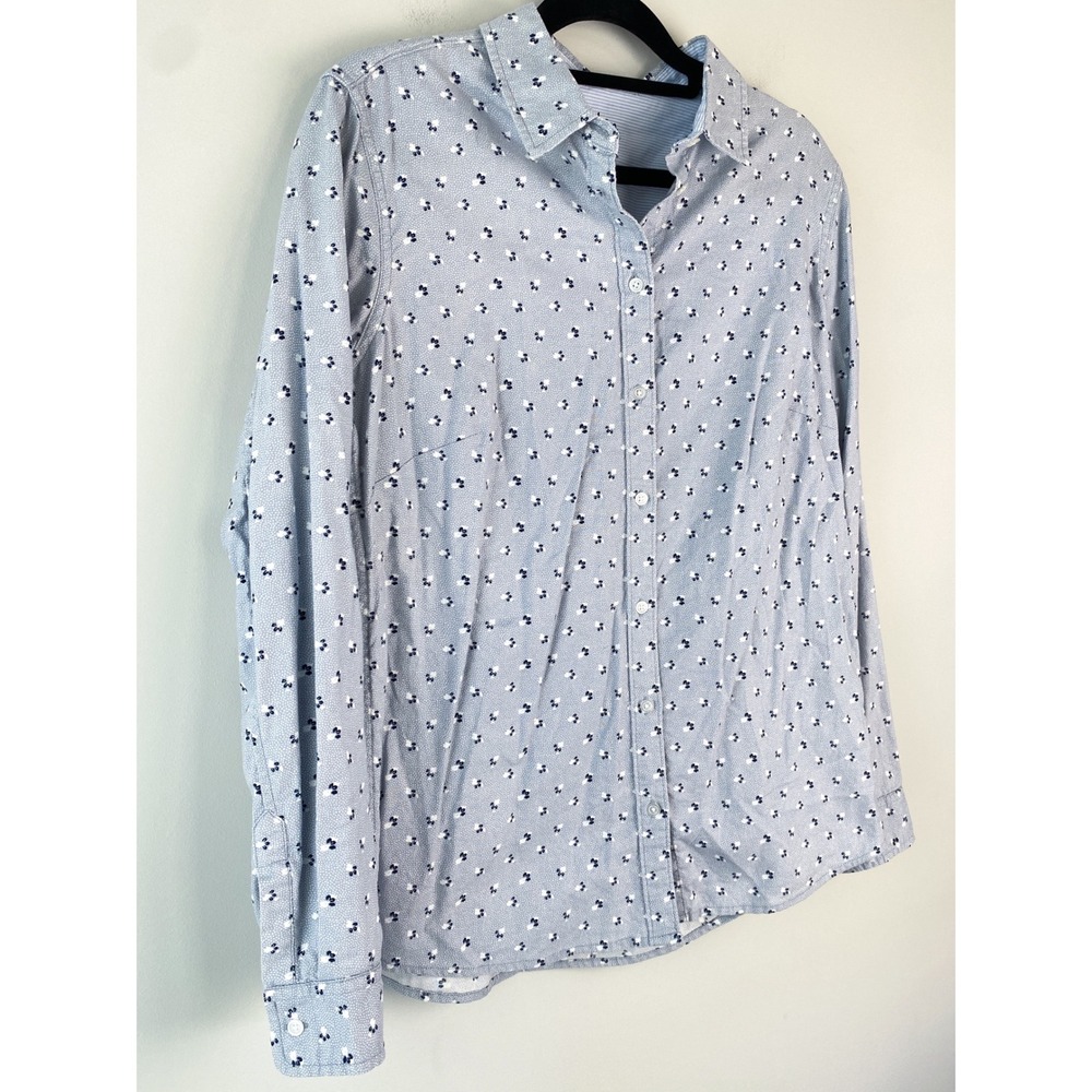 Boden Relaxed Weekend Button Up Shirt 8 Light Blue Floral Cottagecore Pastel - Picture 2 of 7